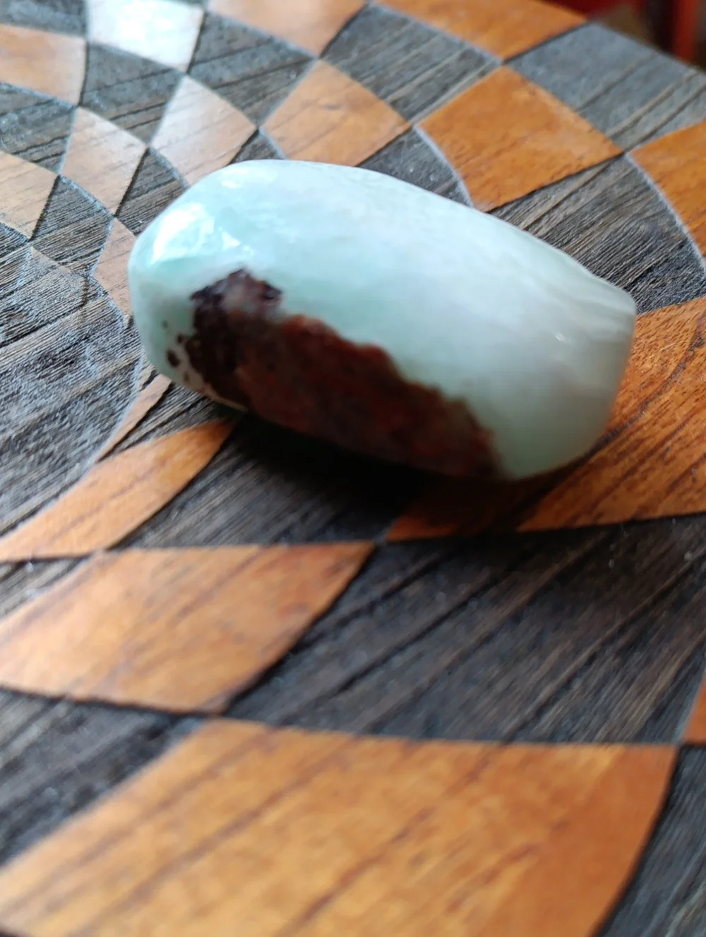 Light Green Calcite Crystal Palm Stone